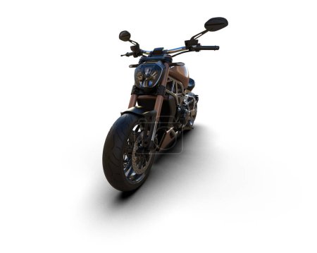 Téléchargez les photos : Motorcycle isolated on white background. 3d rendering - illustration - en image libre de droit