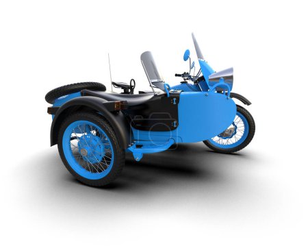 Foto de Motocicleta con sidecar aislado sobre fondo. representación 3d - ilustración - Imagen libre de derechos