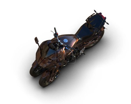 Téléchargez les photos : Super bike isolated on background. 3d rendering - illustration - en image libre de droit