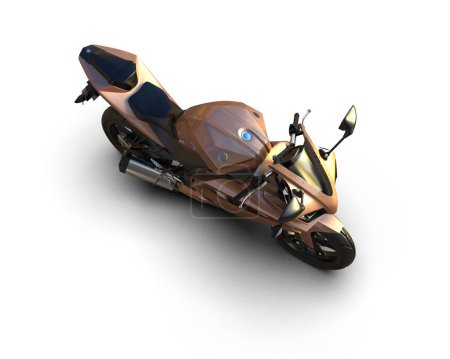 Téléchargez les photos : Moto isolée en arrière-plan. rendu 3d - illustration - en image libre de droit