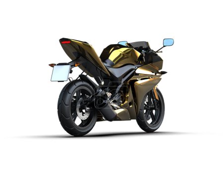 Foto de Motorcycle isolated on background. 3d rendering - illustration - Imagen libre de derechos