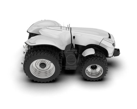 Photo for Driverless tractor isolated on background. 3d rendering - illustration - Royalty Free Image