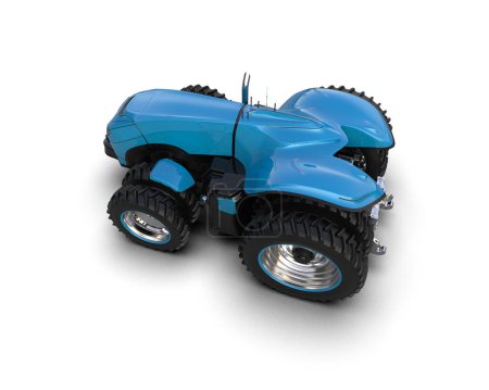 Photo for Driverless tractor isolated on background. 3d rendering - illustration - Royalty Free Image