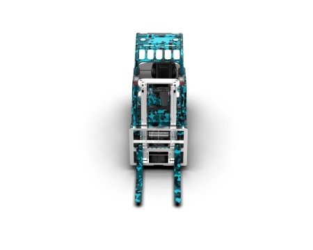 Photo for Fork lift isolated on background. 3d rendering - illustration - Royalty Free Image