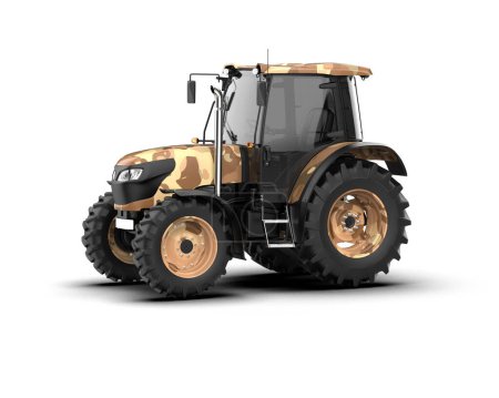 Photo for Tractor isolated on background. 3d rendering - illustration - Royalty Free Image