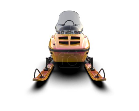 Téléchargez les photos : Snowmobile isolated on background. 3d rendering - illustration - en image libre de droit