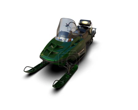 Téléchargez les photos : Snowmobile isolated on background. 3d rendering - illustration - en image libre de droit