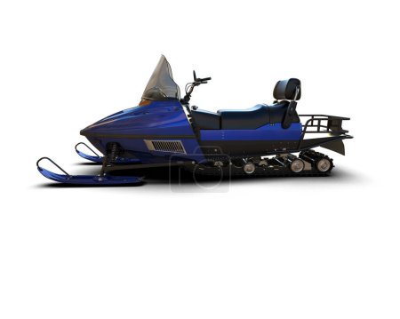 Photo for Snowmobile isolated on background. 3d rendering - illustration - Royalty Free Image