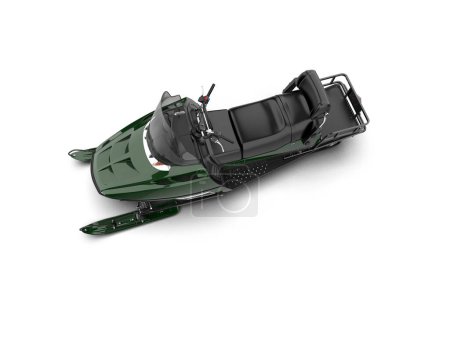 Snowmobile isolated on background. 3d rendering - illustration