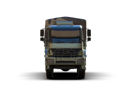 Photo for Military truck isolated on background. 3d rendering - illustration - Royalty Free Image