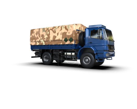 Foto de Camión militar aislado en el fondo. representación 3d - ilustración - Imagen libre de derechos