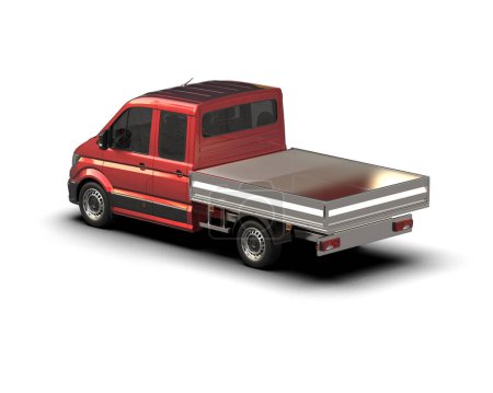 Téléchargez les photos : Pickup truck isolated on background. 3d rendering - illustration - en image libre de droit