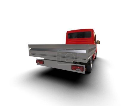 Téléchargez les photos : Camionnette isolée sur fond. rendu 3d - illustration - en image libre de droit