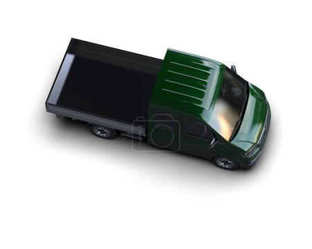 Téléchargez les photos : Camionnette isolée sur fond. rendu 3d - illustration - en image libre de droit