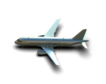 Téléchargez les photos : Avion isolé sur fond blanc. rendu 3d - illustration - en image libre de droit