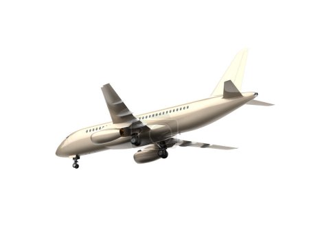 Téléchargez les photos : Avion isolé sur fond blanc. rendu 3d - illustration - en image libre de droit