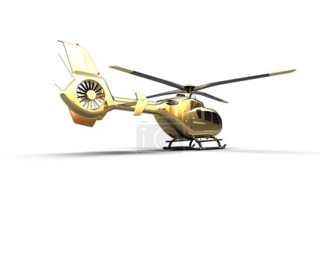 hélicoptère isolé sur fond blanc. rendu 3d - illustration