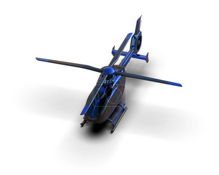 Photo for Helicopter isolated on white background. 3d rendering - illustration - Royalty Free Image