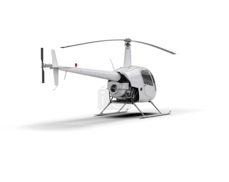 Téléchargez les photos : Hélicoptère isolé sur fond blanc. rendu 3d - illustration - en image libre de droit