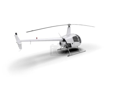 helicóptero aislado sobre fondo blanco. representación 3d - ilustración