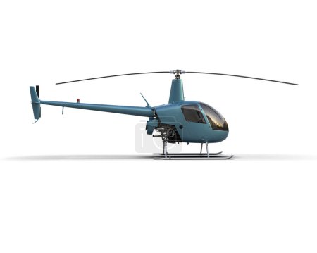 Foto de Helicóptero aislado sobre fondo blanco. representación 3d - ilustración - Imagen libre de derechos