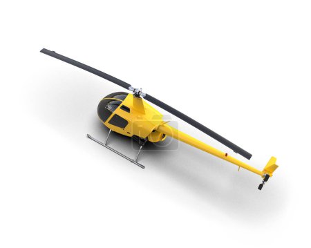 Hubschrauber isoliert auf weißem Hintergrund. 3D-Darstellung - Illustration