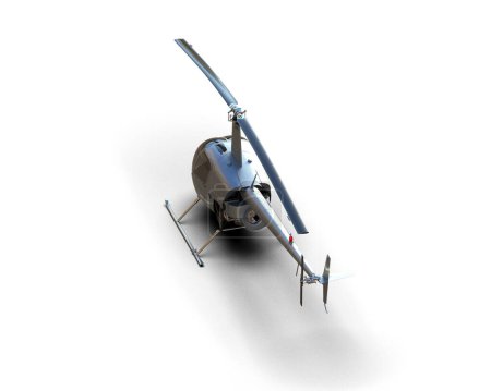 helicopter isolated on white background. 3d rendering - illustration
