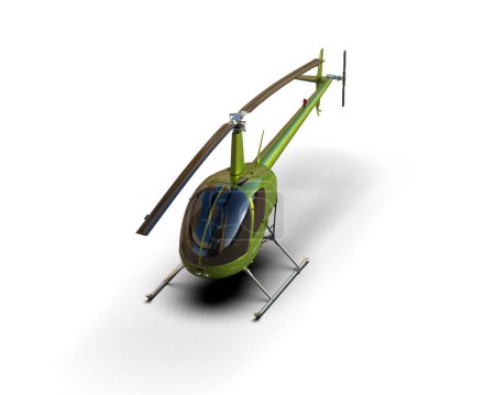 Foto de Helicóptero aislado sobre fondo blanco. representación 3d - ilustración - Imagen libre de derechos