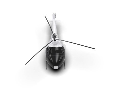 Téléchargez les photos : Hélicoptère isolé sur fond blanc. rendu 3d - illustration - en image libre de droit