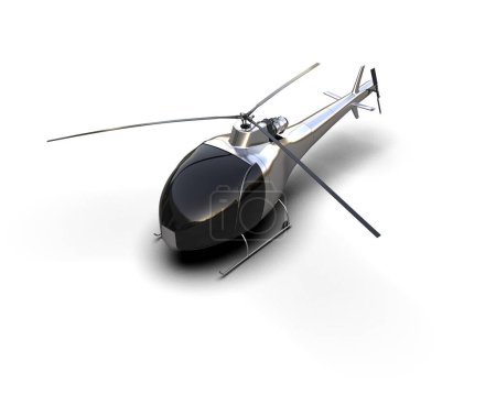 helicopter isolated on white background. 3d rendering - illustration