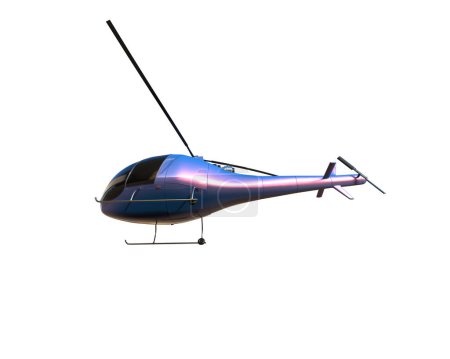 Photo for Helicopter isolated on white background. 3d rendering - illustration - Royalty Free Image