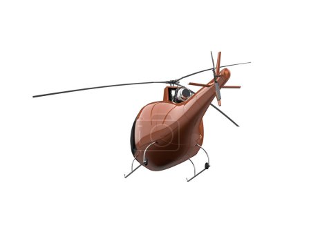 Helicóptero de guerra aislado en el fondo. representación 3d - ilustración