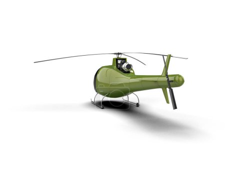 Hélicoptère de guerre isolé sur fond. rendu 3d - illustration