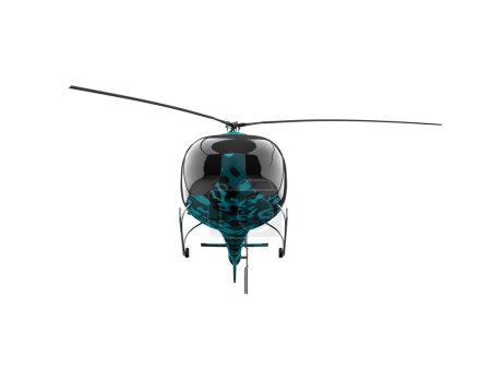 War helicopter isolated on background. 3d rendering - illustration