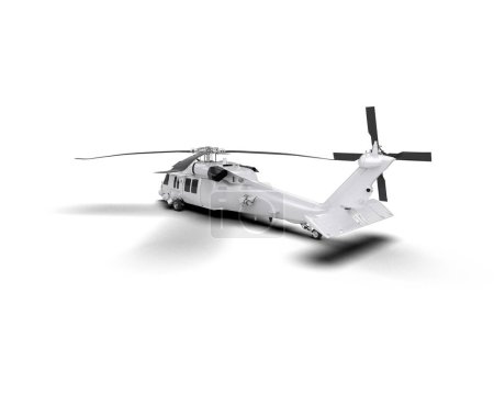 War helicopter isolated on background. 3d rendering - illustration