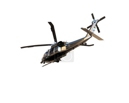 Foto de Helicóptero de guerra aislado en el fondo. representación 3d - ilustración - Imagen libre de derechos