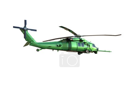 Foto de Helicóptero de guerra aislado en el fondo. representación 3d - ilustración - Imagen libre de derechos