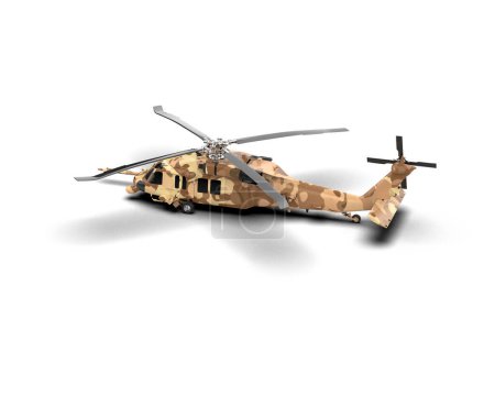 Photo for War helicopter isolated on background. 3d rendering - illustration - Royalty Free Image