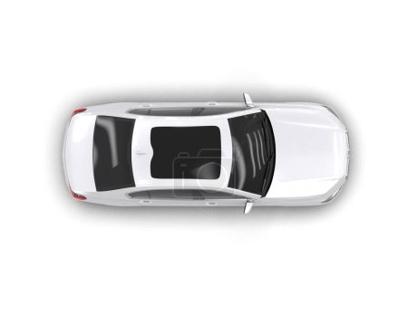 Photo for White luxury car isolated on white background. 3d rendering - illustration - Royalty Free Image