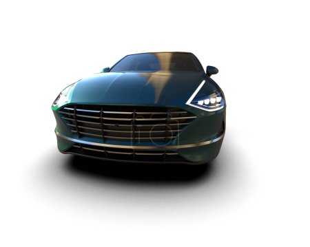 Photo for Modern Car isolated on background. 3d rendering illustration - Royalty Free Image