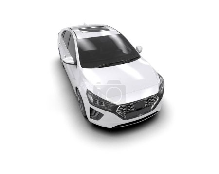 Photo for White modern car isolated on white background. 3d rendering - Royalty Free Image