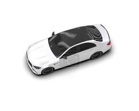 Photo for 3D illustration. Modern white  car isolated on white background. - Royalty Free Image