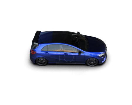 Photo for 3D illustration. Modern blue  car isolated on white background. - Royalty Free Image