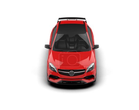 Foto de Ilustración 3D. Moderno coche rojo aislado sobre fondo blanco. - Imagen libre de derechos