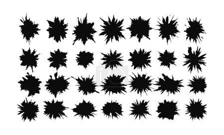 Set of black ink splashes vector illustration