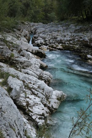 Photo for Soca river creates one of the most beautiful canyon in europe. - Royalty Free Image