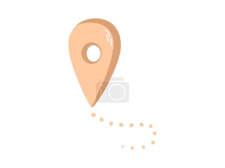 Cute hand drawn geolocation mark. Flat vector illustration isolated on white background. Doodle drawing.	
