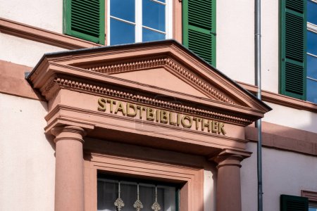 Facade of the Stadtbibliothek - city llirary in Bad Homburg, Taunus, Germany