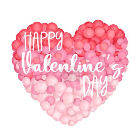 Foto de Plantilla de tarjeta de felicitación para el Día de San Valentín, ilustración de corazón de burbuja rosa, Feliz Día de San Valentín - Imagen libre de derechos