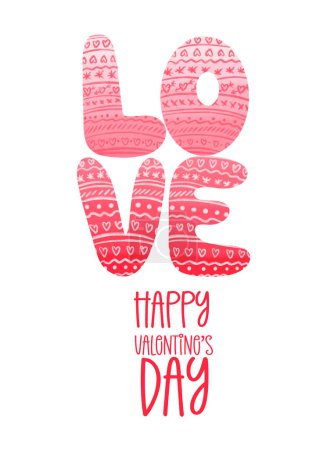 Téléchargez les photos : Modèle de carte de voeux pour la Saint-Valentin, inscription LOVE, Joyeuse Saint-Valentin - en image libre de droit